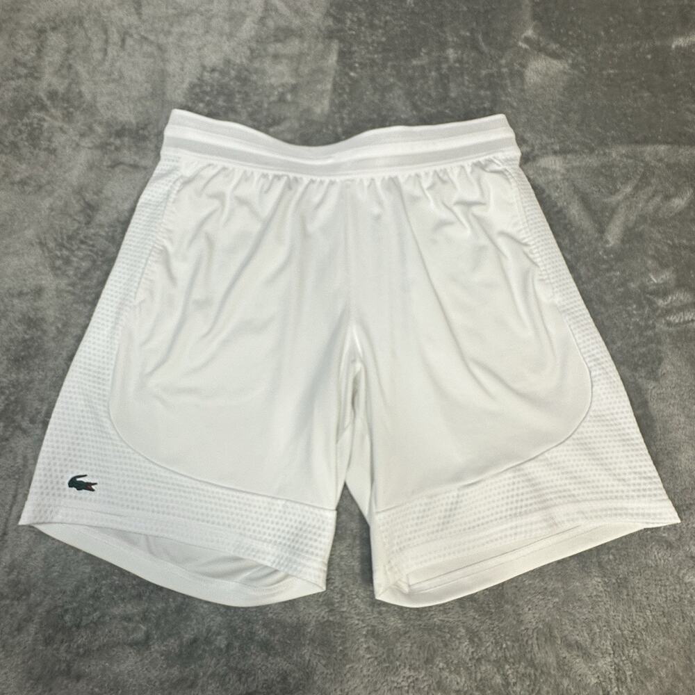 Lacoste Sport Shorts Mens XL White Daniil Medvedev Tennis Croc Performance